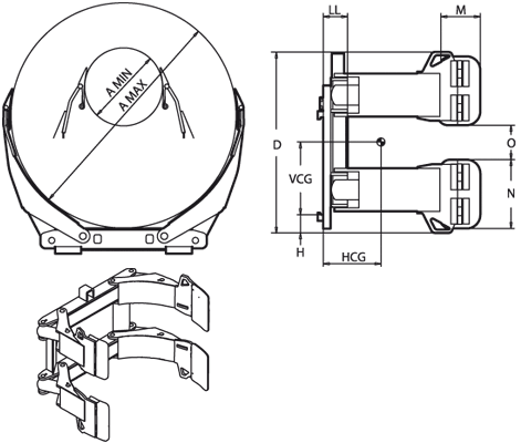 471x400 Paper Roll Clamps
