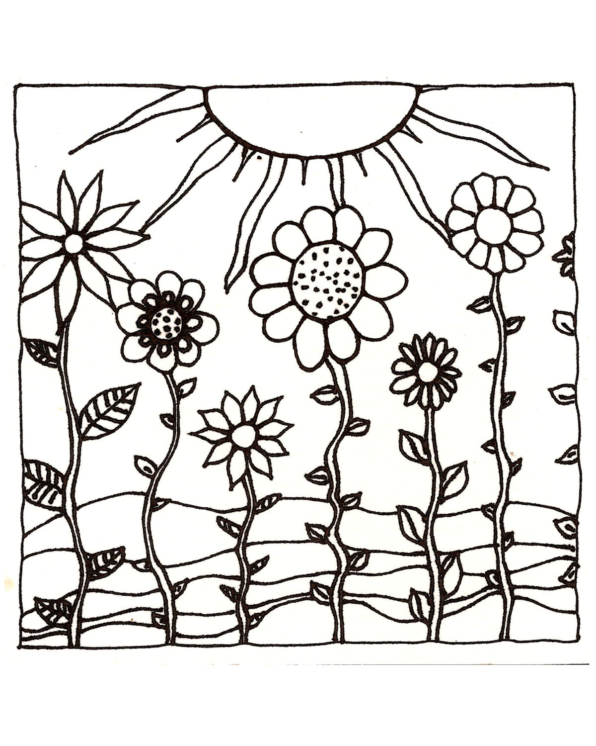 1200x1500 Download Printableadult Coloring Page Digital Hand Drawn Papers By