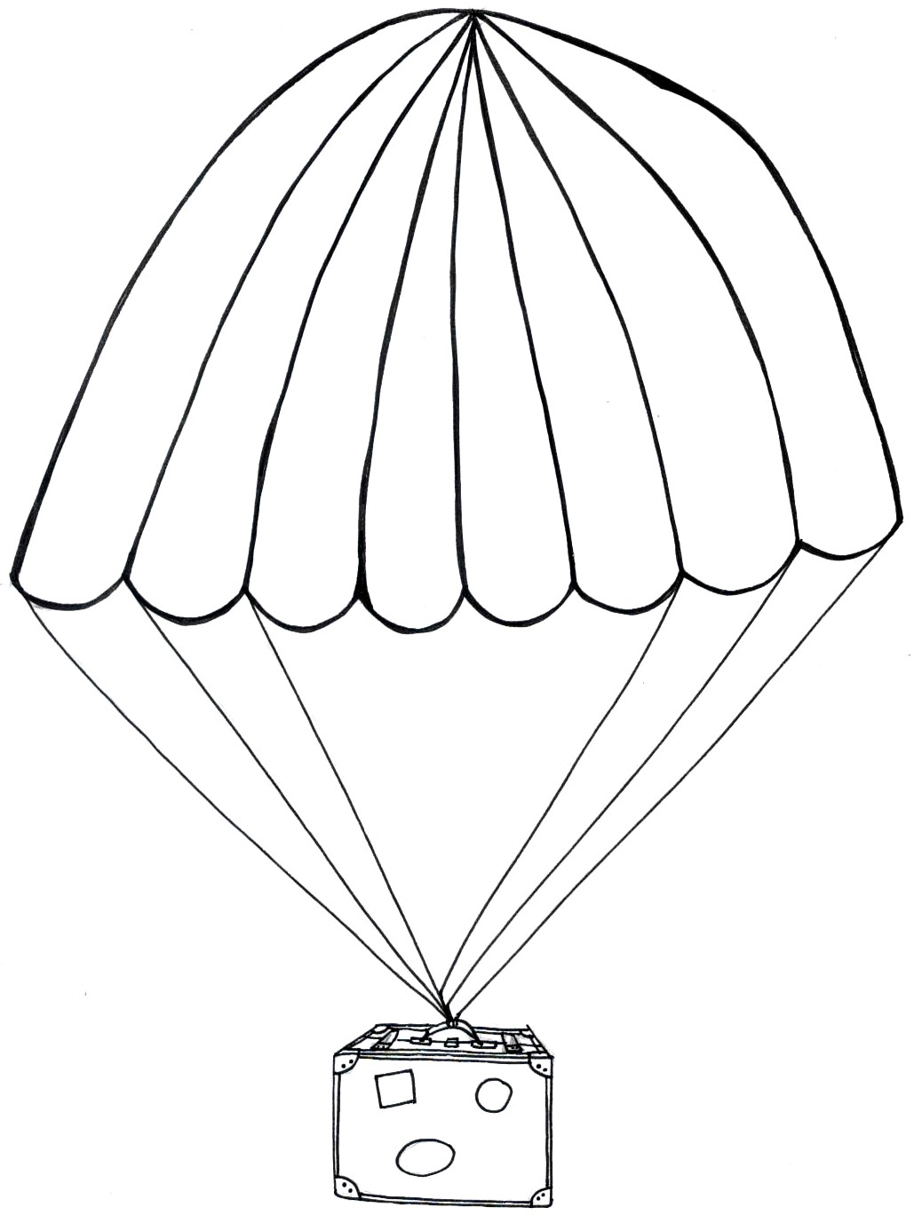 1029x1377 Parachute Coloring Pages