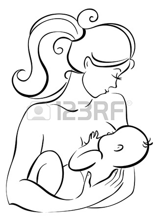 324x450 Mother And Baby Icon Woman Family Child Line Drawing Sketch