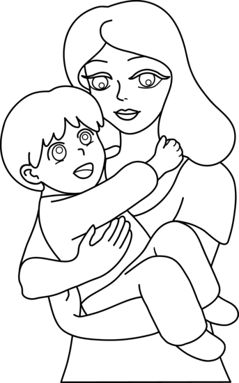 343x550 Mother And Child Line Art
