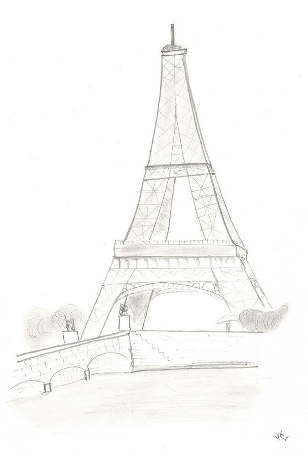 608x900 With Paris Drawing By Mutt Vishwa