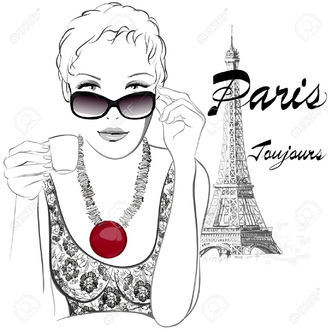 1300x1300 Eiffel Tower Drawing Stock Photos. Royalty Free Business Images