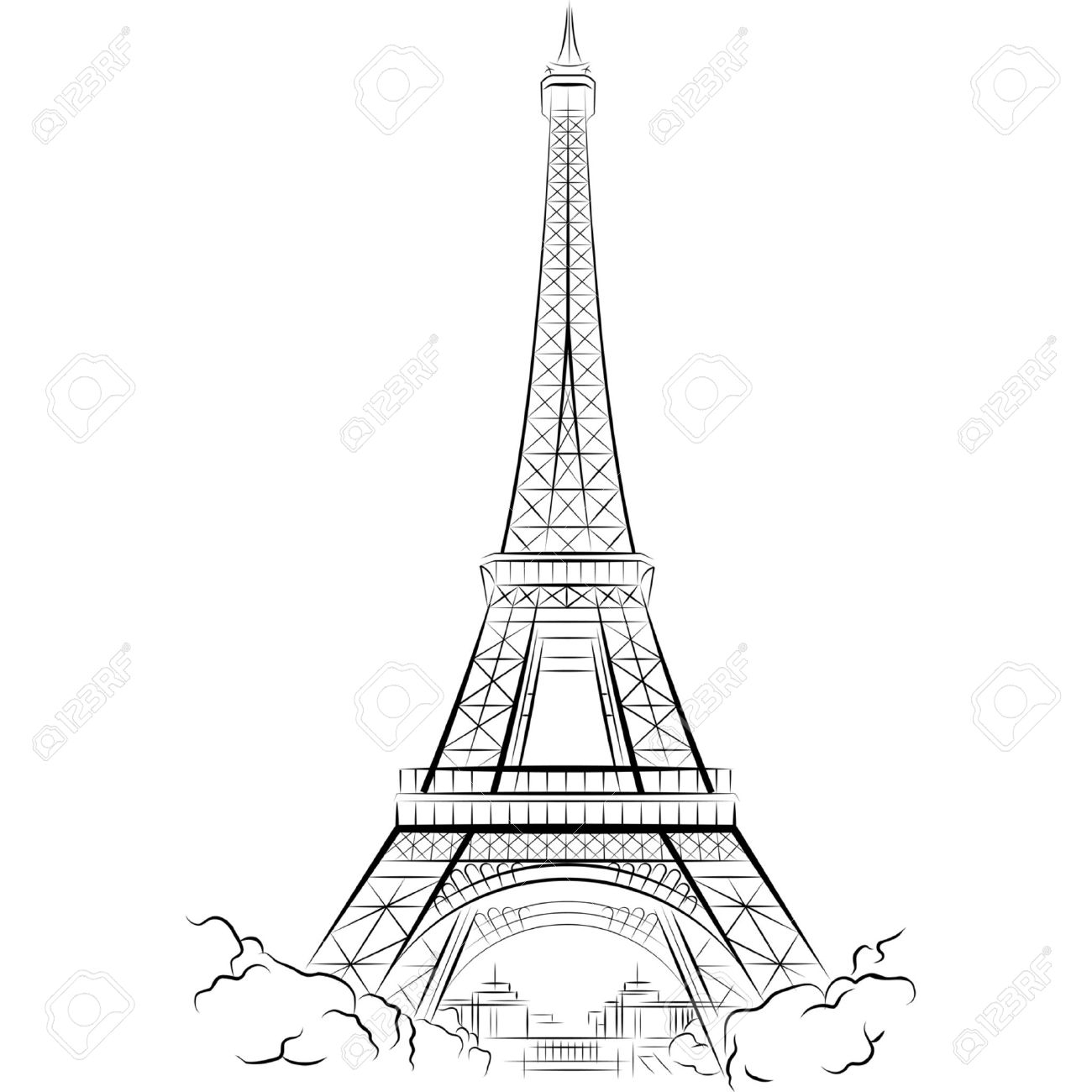 Paris Eiffel Tower Drawing Easy at GetDrawings | Free download