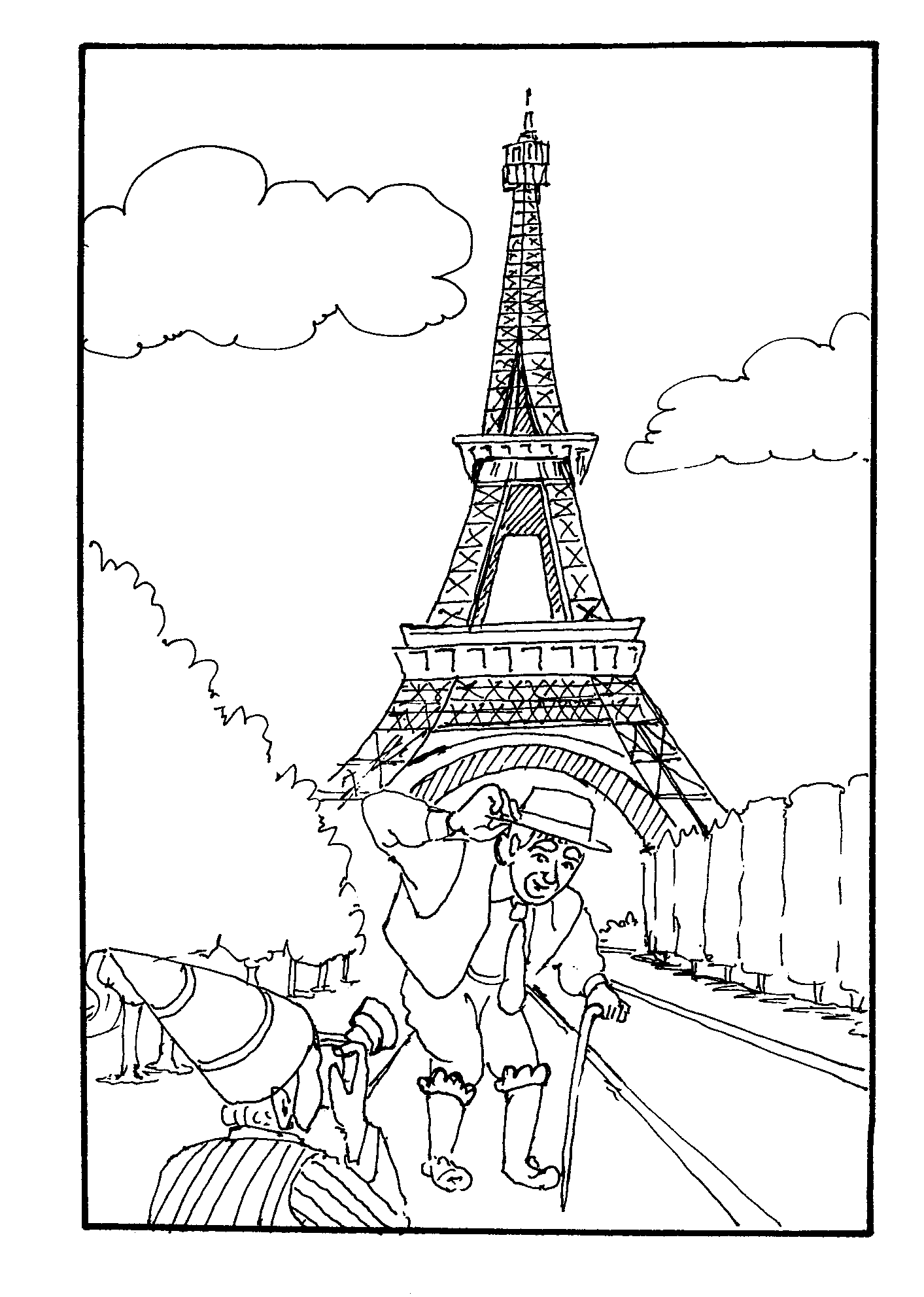 1413x1983 Eiffel Tower Coloring Page