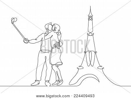 450x341 Continuous Line Drawing Happy Vector Amp Photo Bigstock