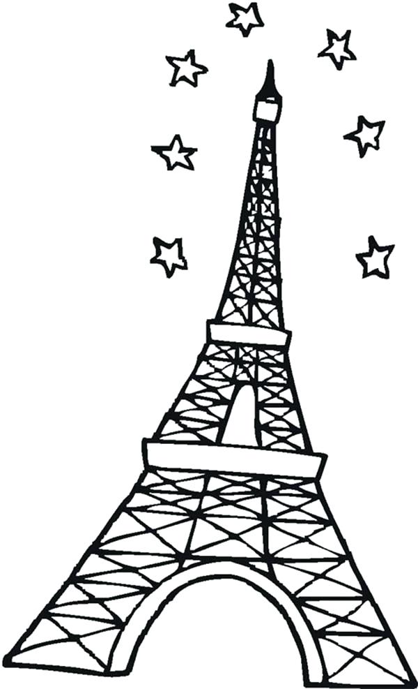 600x987 Eiffel Tower Coloring Pages Packed With Stunning Tower Coloring
