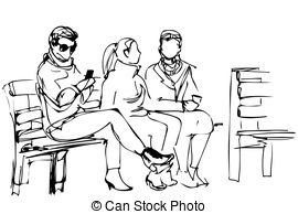 270x194 Boy And Girl Sitting On Park Bench Vector Clipart Eps Images. 68