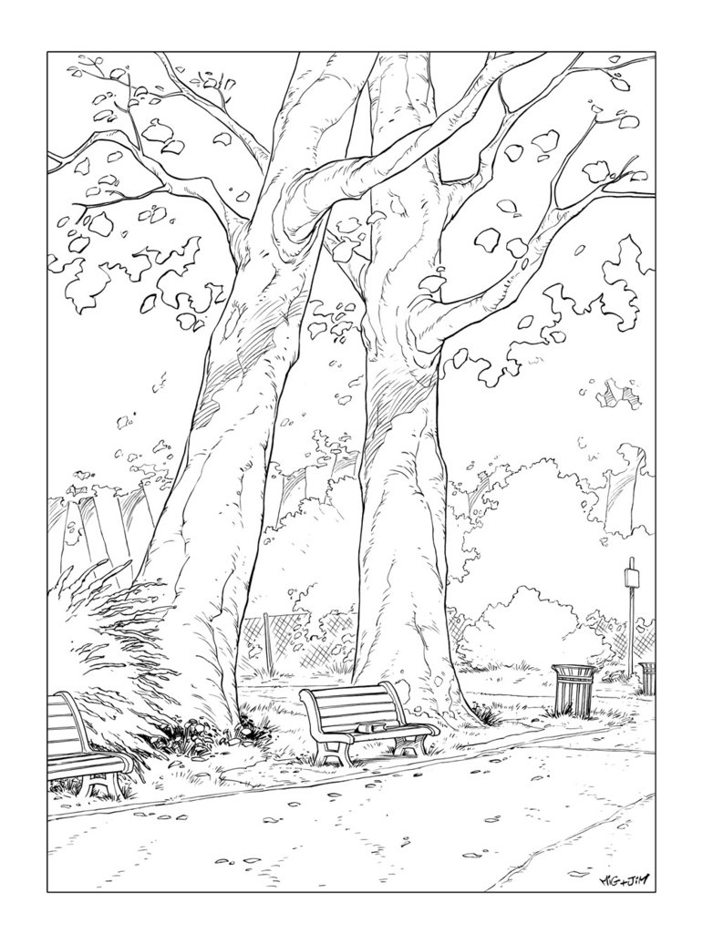 771x1036 Park Bench Coloring Pages Character Design