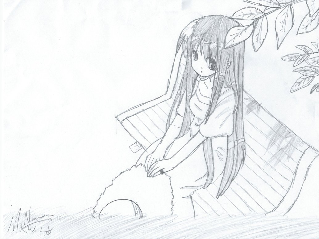 1034x773 Girl Park Bench By Fluffynotfat