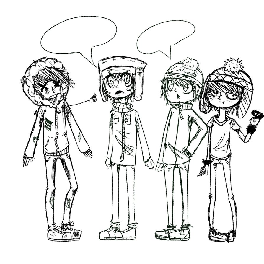 894x894 South Parkdrawing Lineart By Lostchange