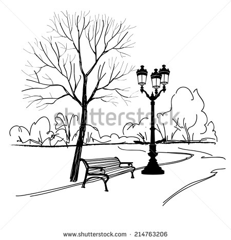 450x469 Park Sketch Morning Walk