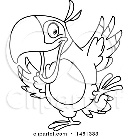 450x470 Clipart Of A Cartoon Happy Green Parrot Dancing