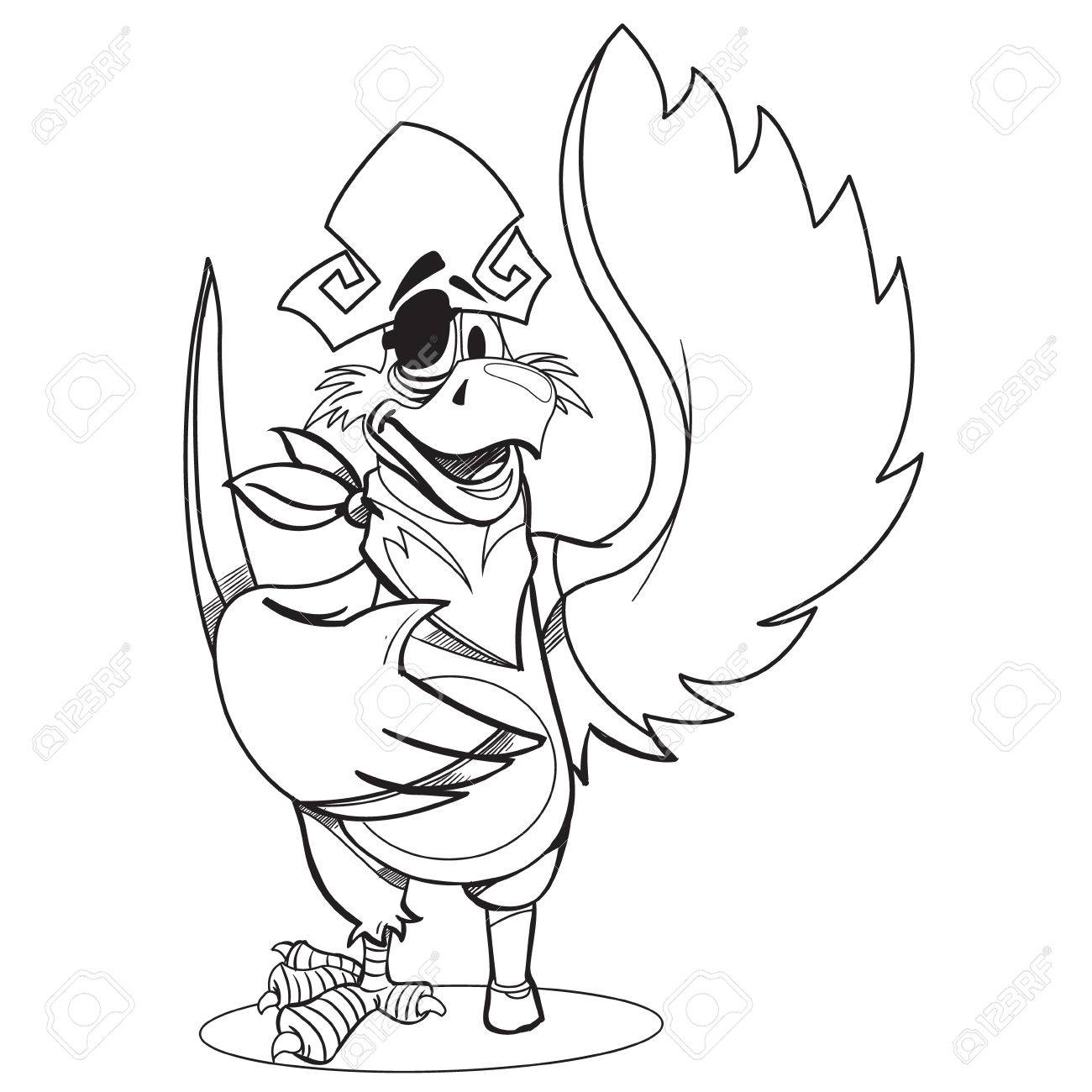 1300x1300 Parrot In A Pirate Hat And Eye Patch. Cartoon Illustration