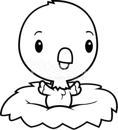 401x440 Cartoon Baby Parrot Nest Stock Vector