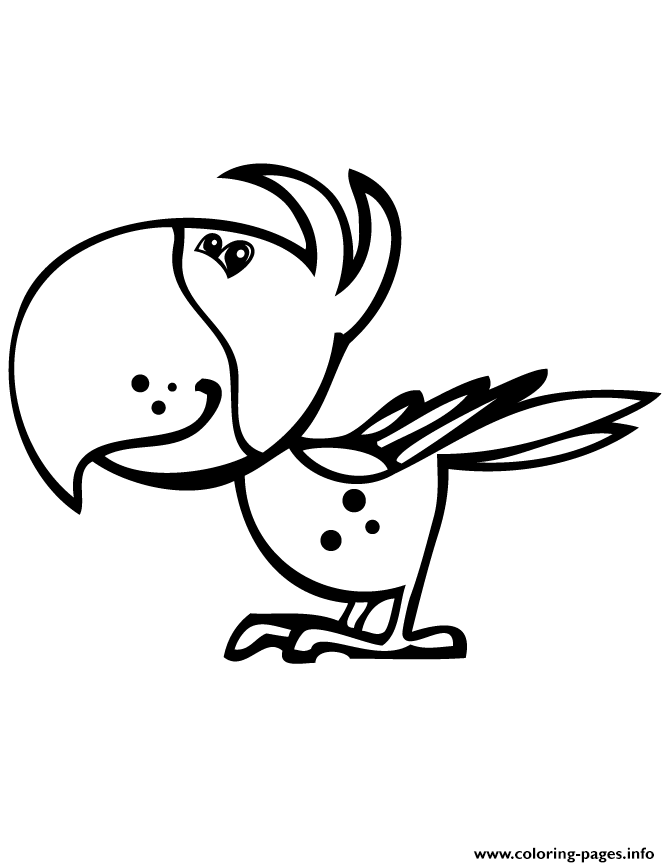 670x867 Cute Parrot Easy Coloring Pages Printable