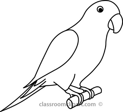 400x365 Parrot Line Drawing Simple Parrot Drawing
