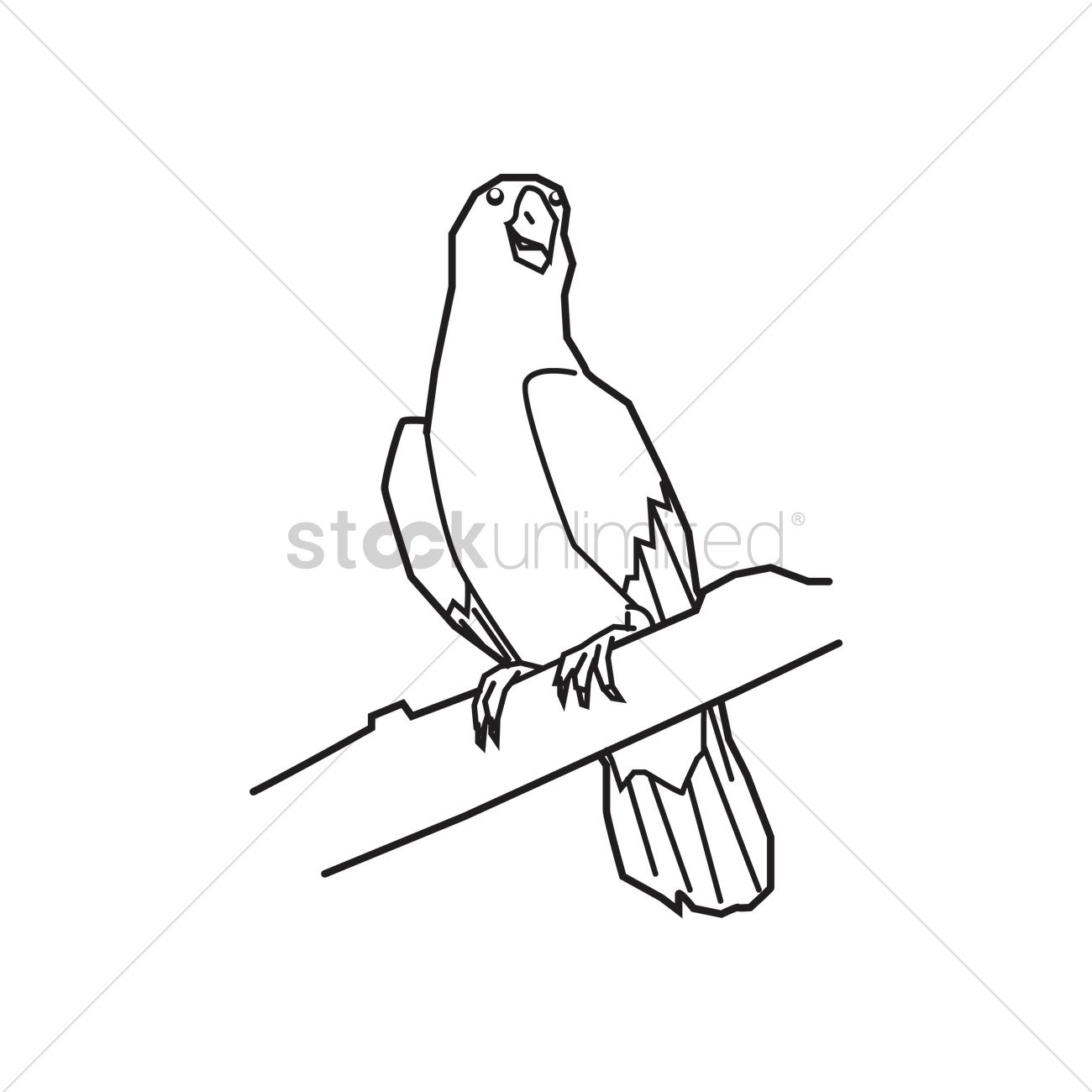 1300x1300 Parrot Outline Vector Image