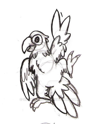 400x497 Dancing Parrot Sketch By Sunnyparrot