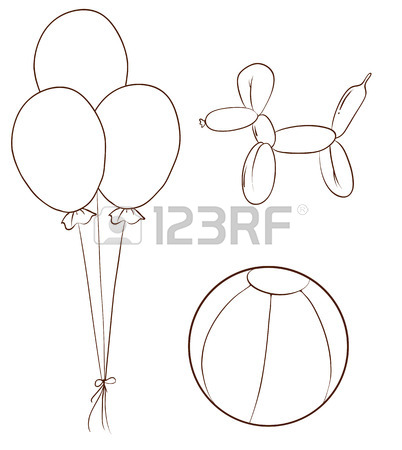 402x450 Illustration Of A Simple Drawing Of The Coloured Balloons