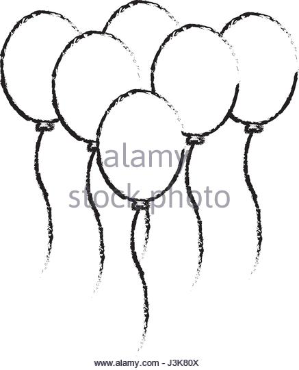 437x540 Line Balloons Party Happy Birthday Stock Photos Amp Line Balloons
