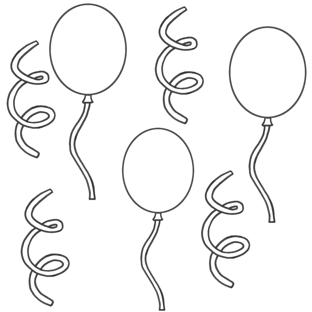 1200x1200 Balloons To Color Coloring Pages