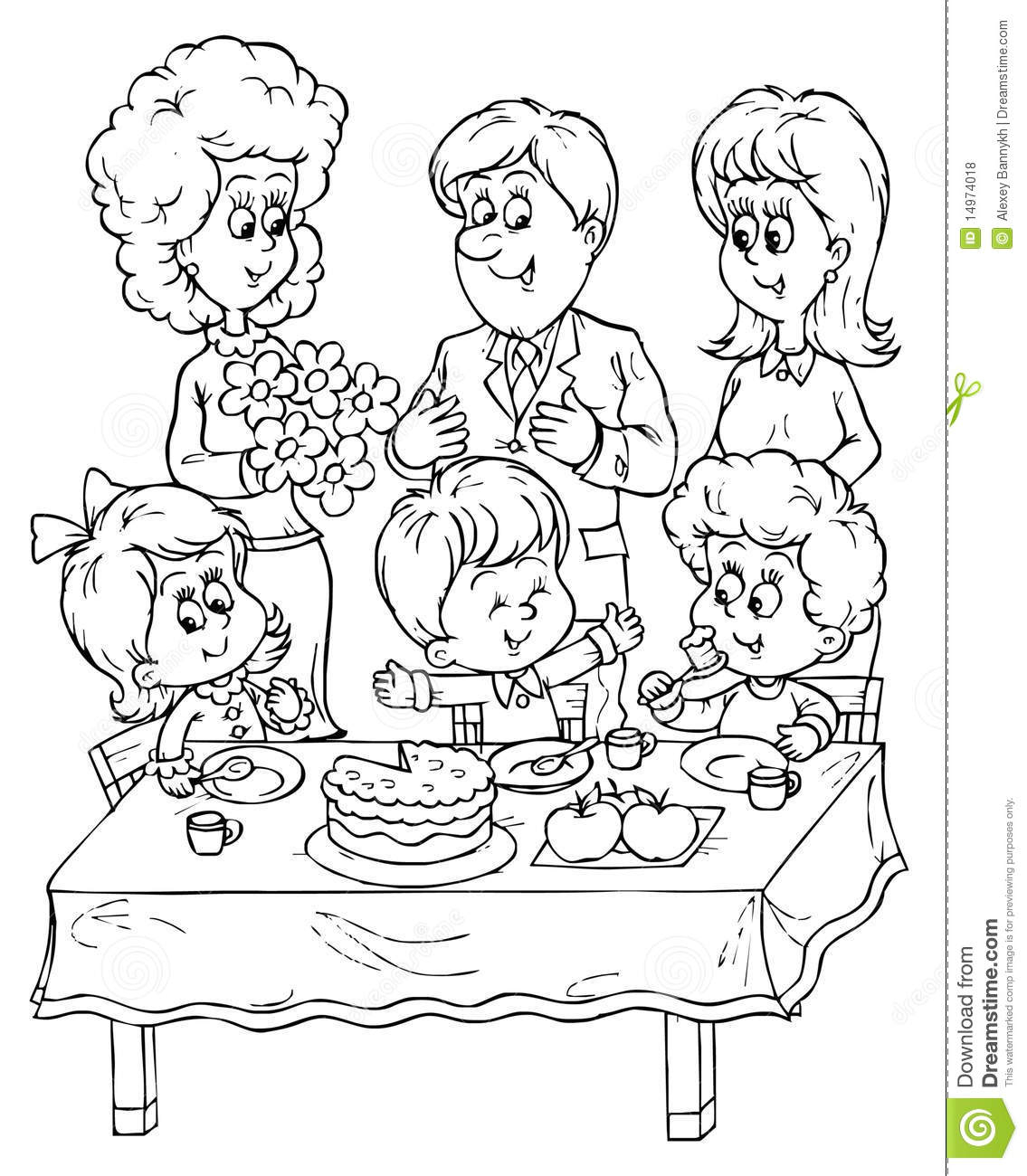 1135x1300 Drawing Pictures Of Birthday Party Birthday Party Stock