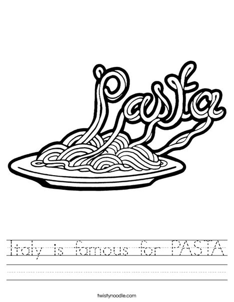 468x605 Italy Is Famous For Pasta Worksheet