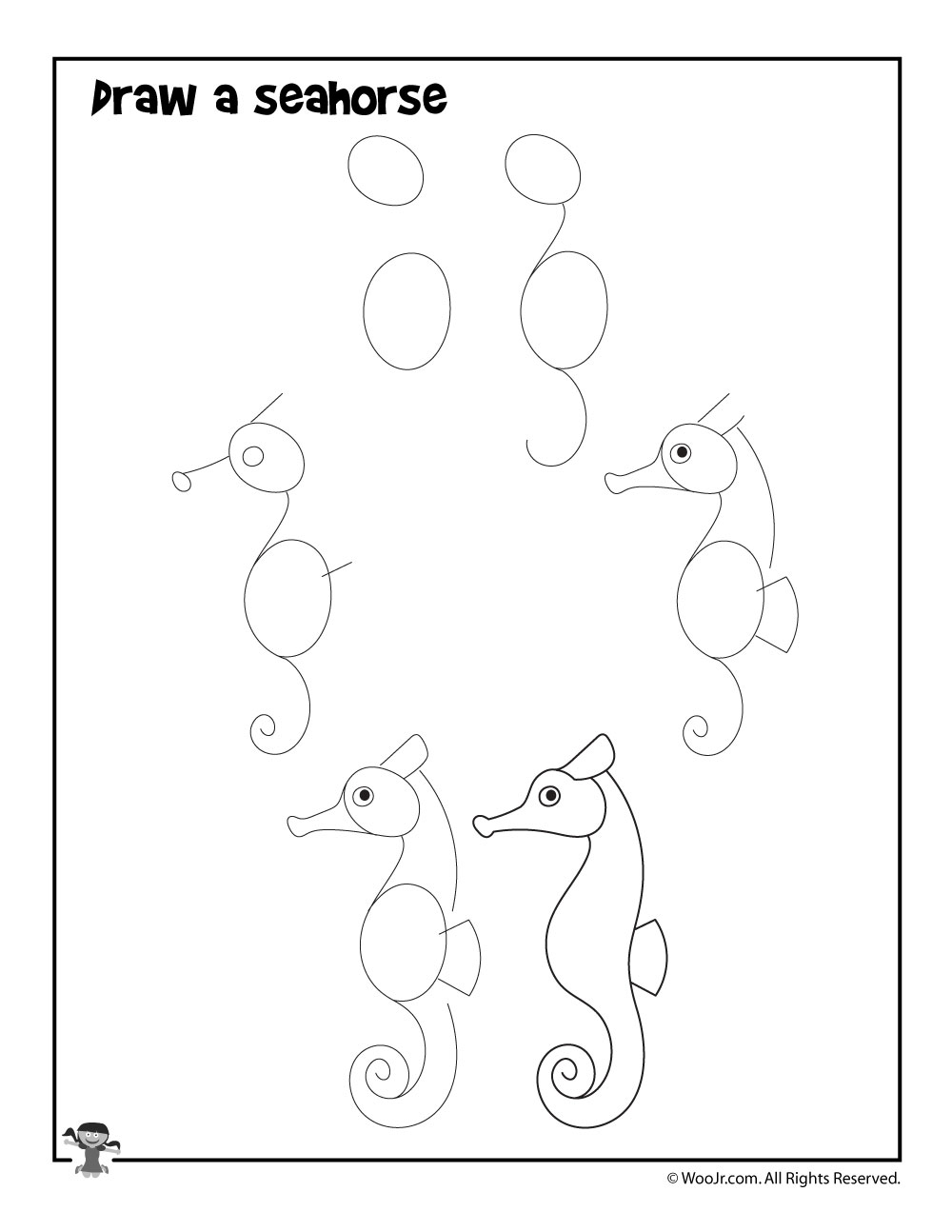 1000x1294 How To Draw A Seahorse