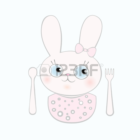 450x450 Bunny Girl To Cartoon Style Pastel Color Royalty Free Cliparts