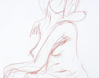 340x270 Modern Sketch Drawing In The Studio Original From Pastel