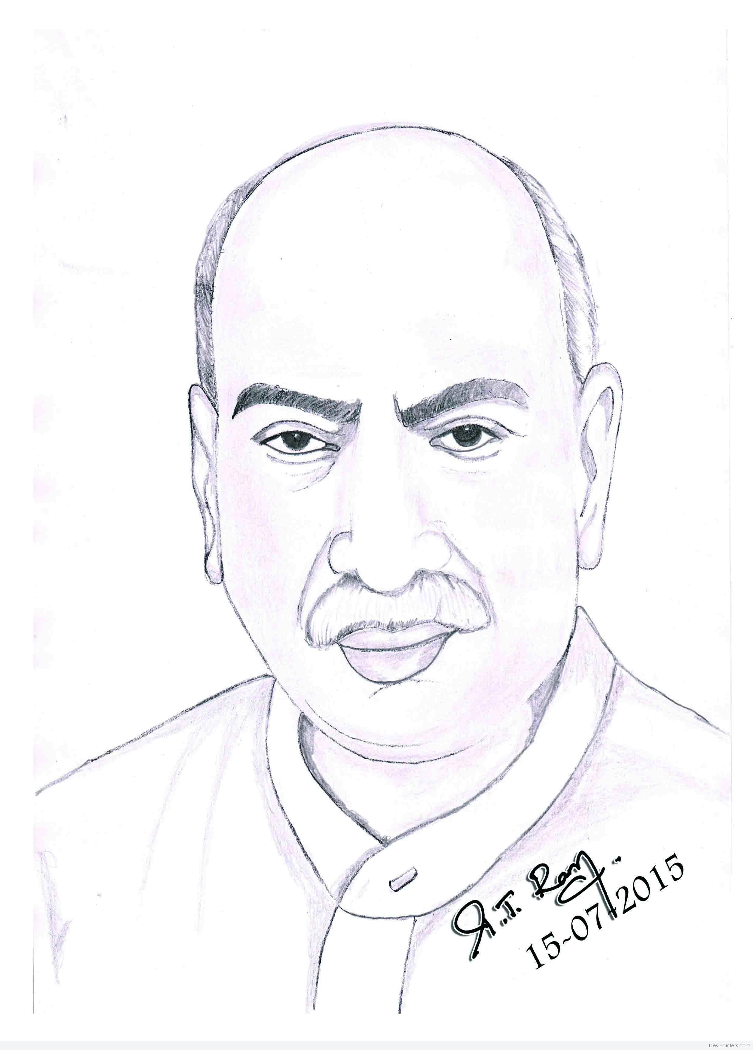 2480x3455 Pencil Sketch Of Kamarajar