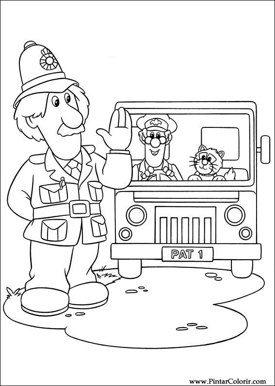 567x794 Drawings To Paint Amp Colour Postman Pat