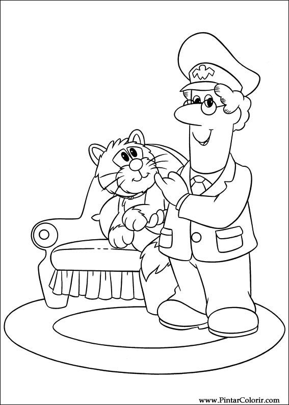 567x794 Drawings To Paint Amp Colour Postman Pat