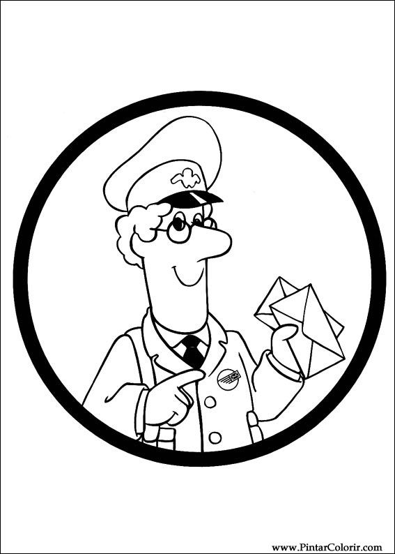 567x794 Drawings To Paint Amp Colour Postman Pat