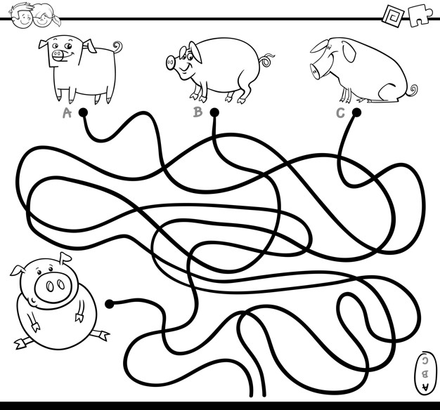 626x584 Path Game Coloring Page Vector Premium Download