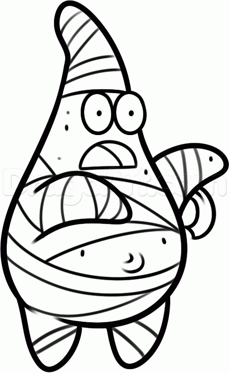 471x765 How To Draw Halloween Patrick Star Step 8 Svg Files