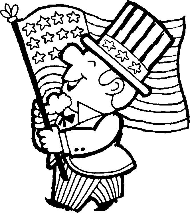 666x745 Patriotic Coloring Pages Printable Sheets Of Uncle Sam July 4th