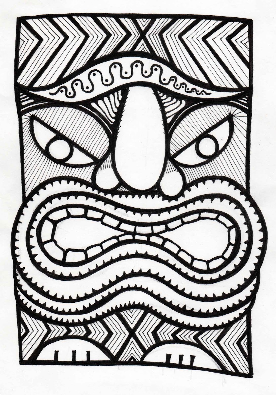 1119x1600 Stitchlily How To Draw A Tiki Head!