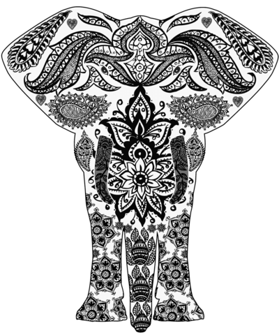 400x480 Elephant Zentangle Coloring Page Free Printable Coloring Pages