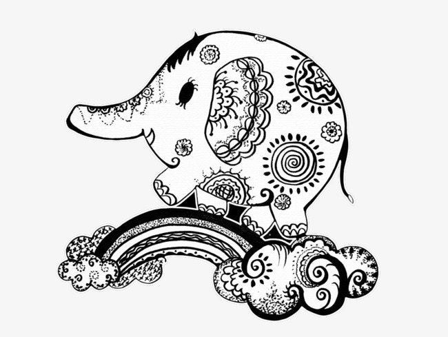 650x489 Hand Painted Elephant, Elephant, Hand Painted, Pattern Png Image