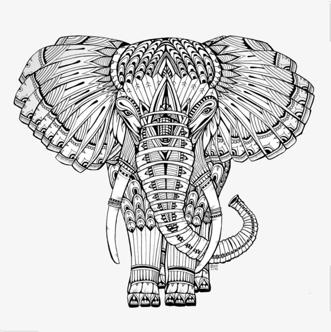 Pattern Elephant Drawing at GetDrawings | Free download