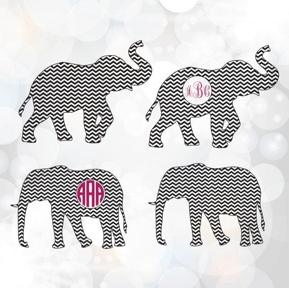 570x568 Elephant Monogram Frame Svg