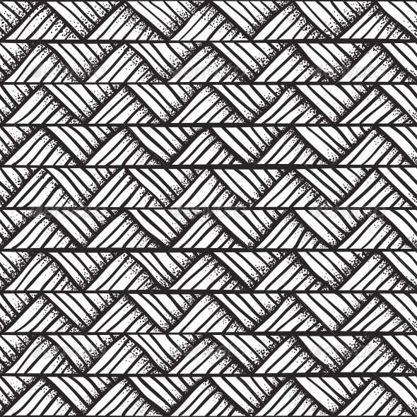590x590 Hand Drawn Monochrome Pattern. By Evdakovka Graphicriver