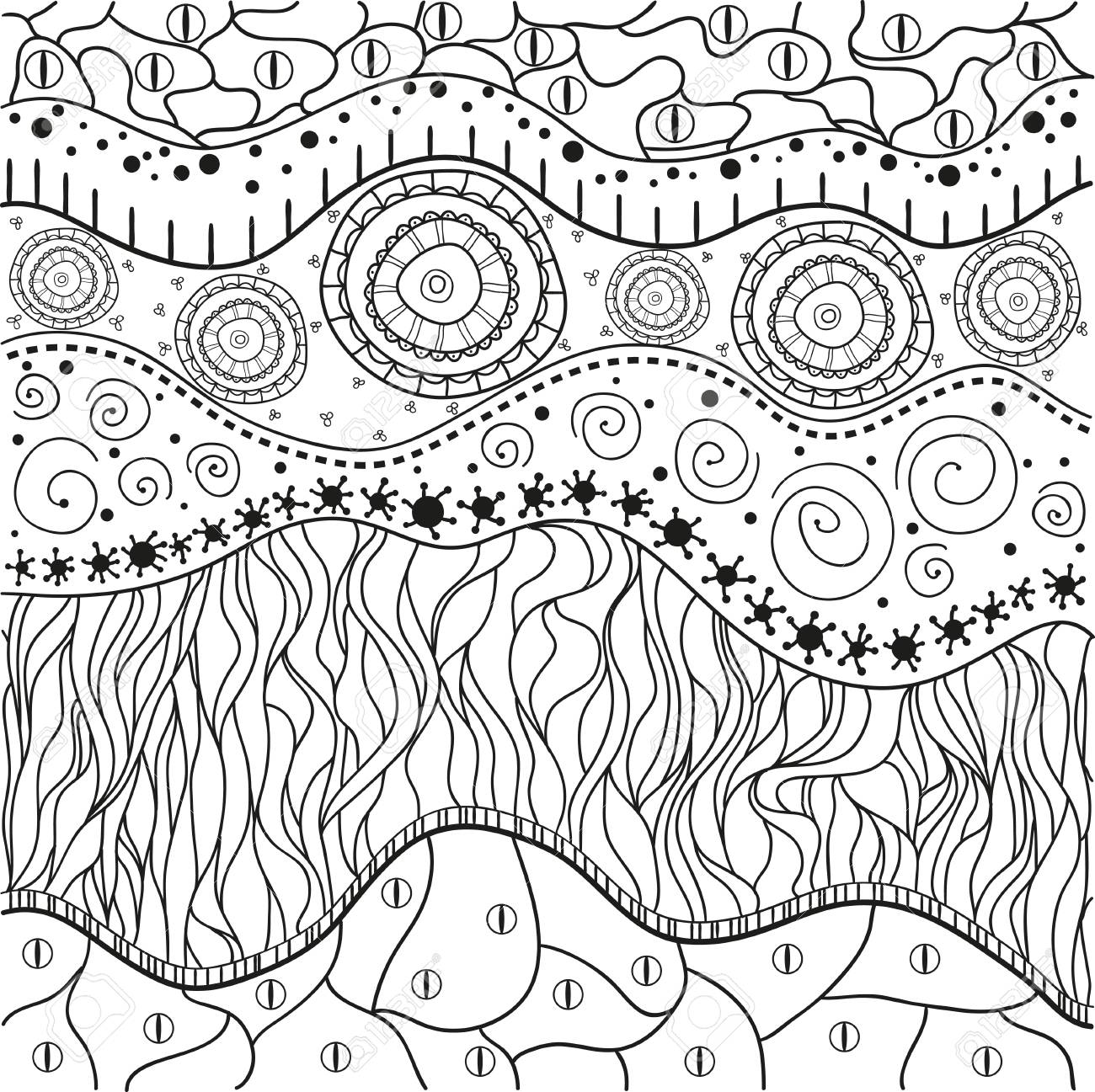 1300x1297 Abstract Eastern Pattern. Zentangle. Hand Drawn Isolated Texture