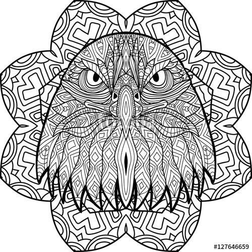 500x500 Zenart. Coloring Book Page For Adults. Hand Drawn Figure