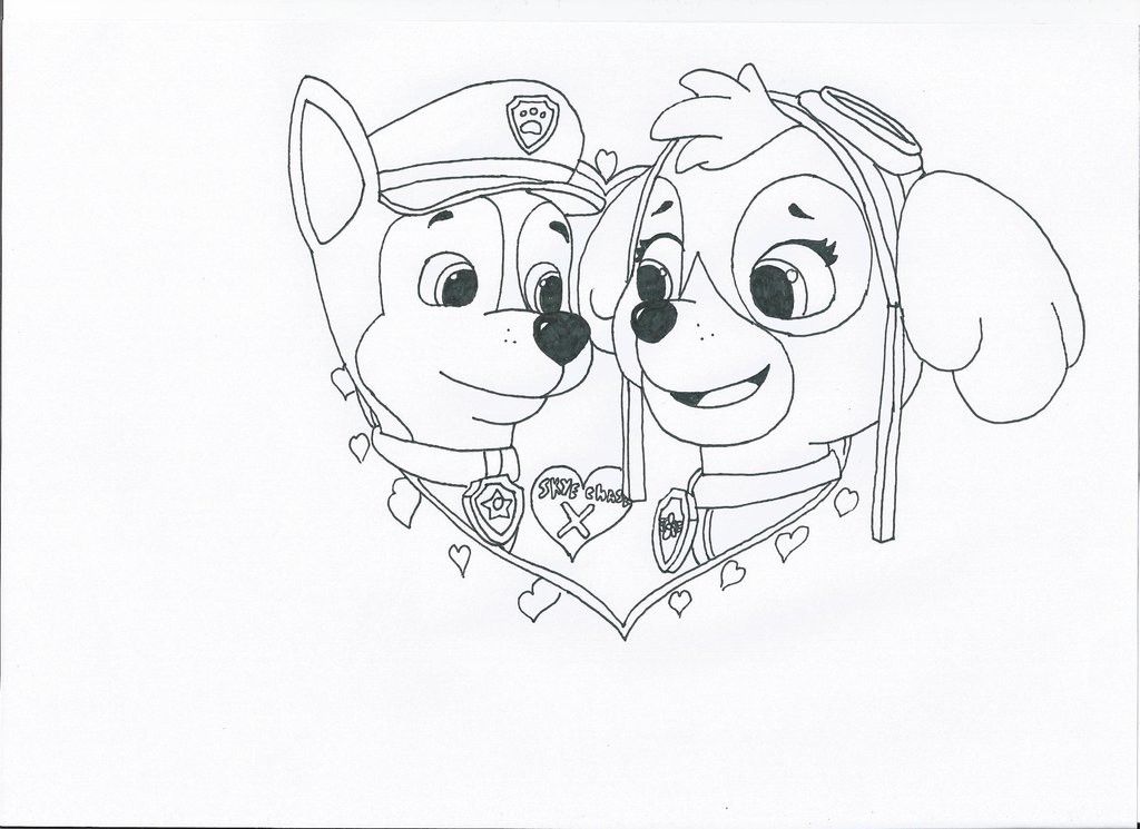 1024x745 Chase Paw Patrol Coloring Pages Cartoons