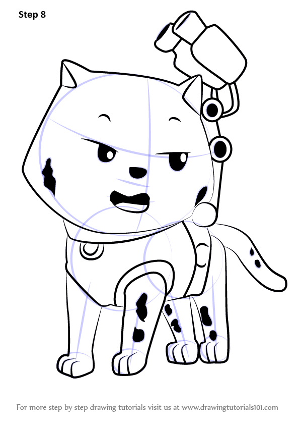 596x842 Learn How To Draw Cat Marshall From Paw Patrol (Paw Patrol) Step
