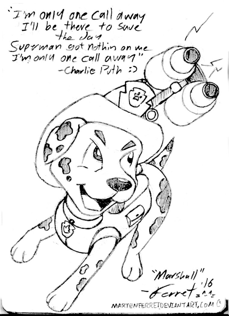 761x1049 Paw Patrol Marshall By Martenferret