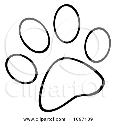 450x470 Clipart Outlined Dog Paw Print